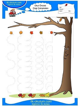 Çocuklar İçin Çizgi Çalışma Sayfaları 